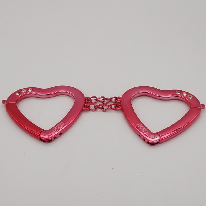 Algema de Metal Coração Vermelho