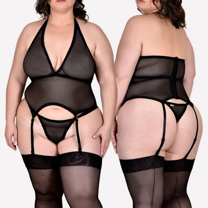 Espartilho Doçura Plus Size preto