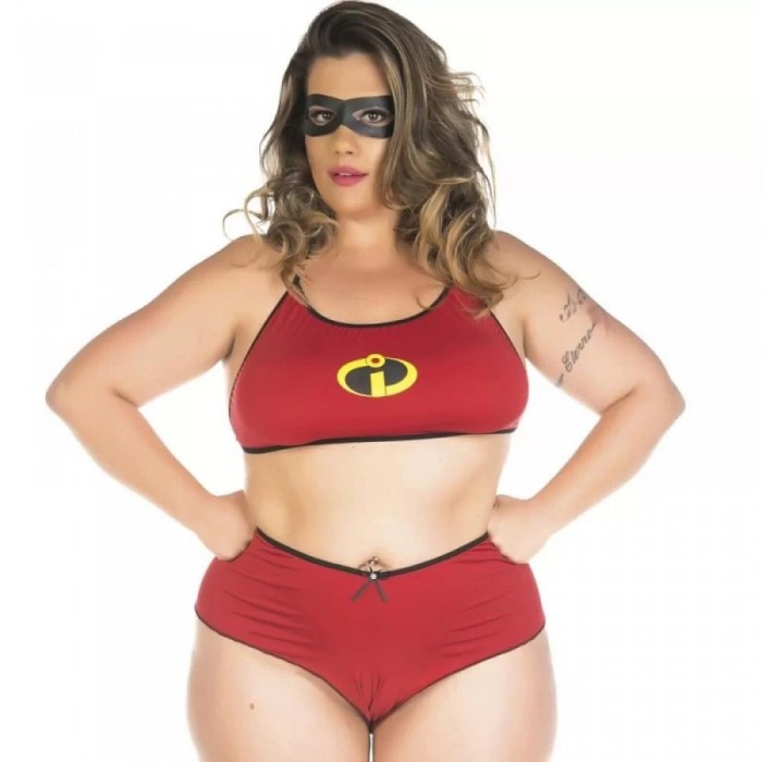 Fantasia Mini Mulher Incrível Plus Size  Fantasia Mini Mulher Incrível Plus Size