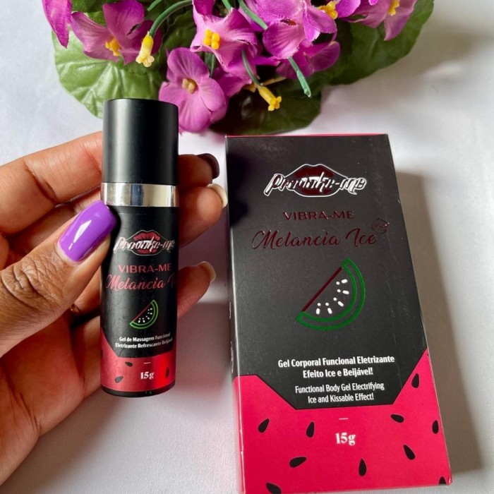 Gel Eletrizante Beijável Vibra-Me Melancia Ice 15g 