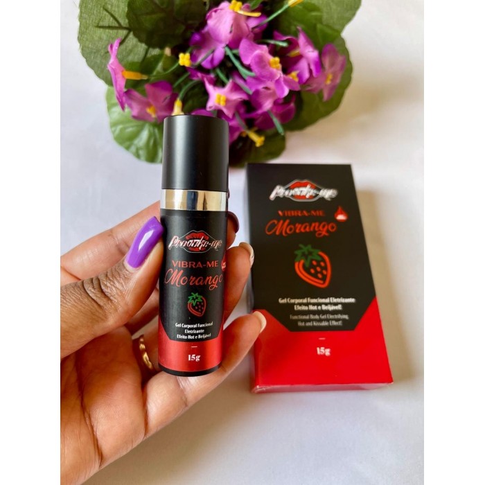 Gel Eletrizante Beijável Vibra-me Hot Insano Morango Power 15g