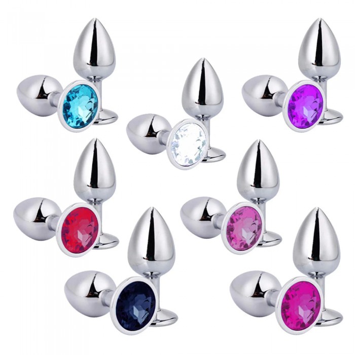 Plug Anal de Metal com Pedra Médio