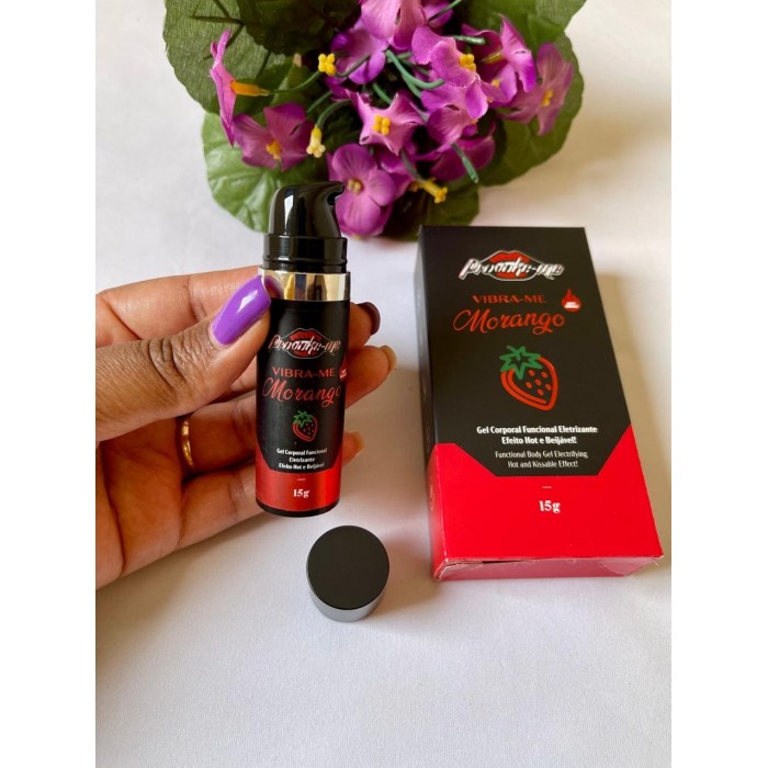 Gel Eletrizante Beijável Vibra-me Hot Insano Morango Power 15g