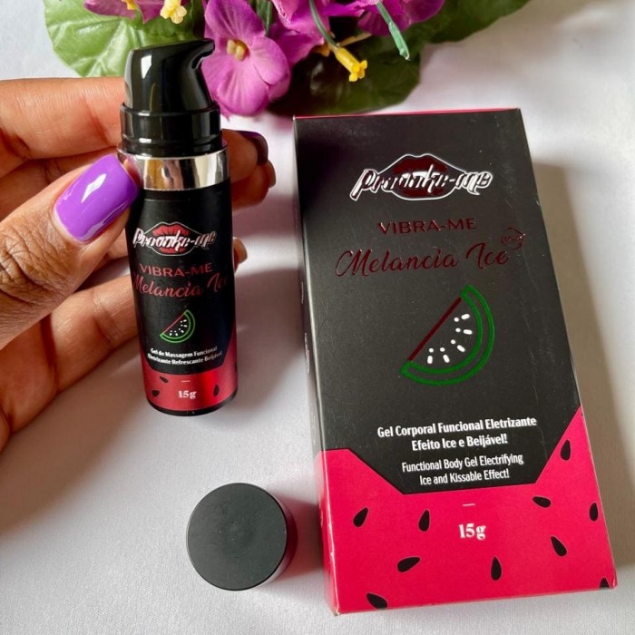 Gel Eletrizante Beijável Vibra-Me Melancia Ice 15g 
