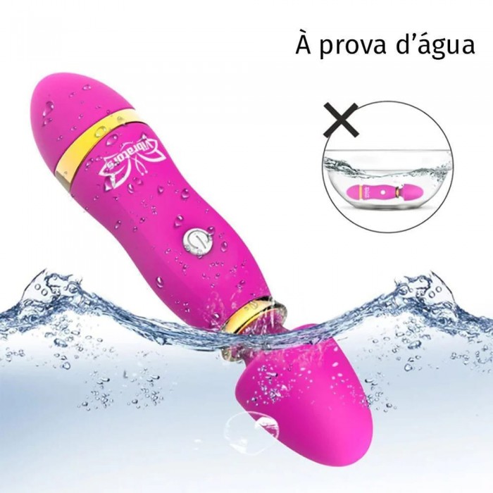Mini Vibrador Massageador USB 12 Vibrações Pink