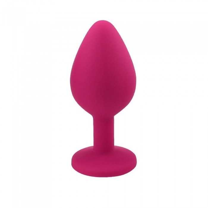 Plug Anal de Silicone Aveludado Grande com Pedra