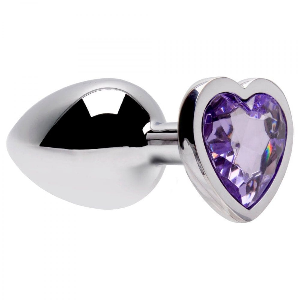Plug Anal Metal Coração com Pedra Grande