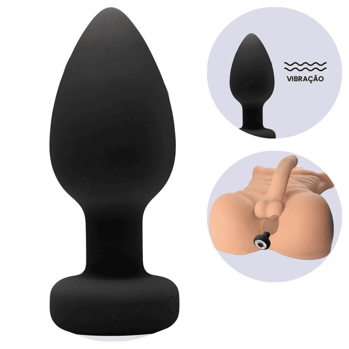 Plug Anal Silicone com Vibro e Controle Remoto