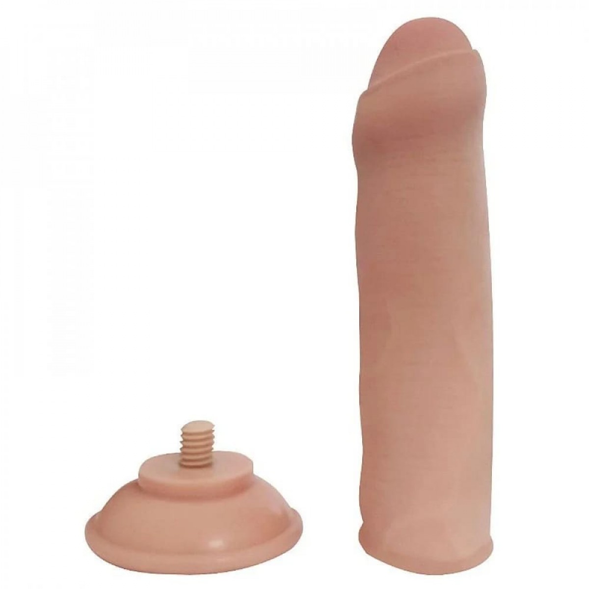 Prótese Realística Dupla Camada com Ventosa Removível 16x4cm Bege