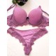 Conjunto Fio Duplo com detalhes em renda Lilas G