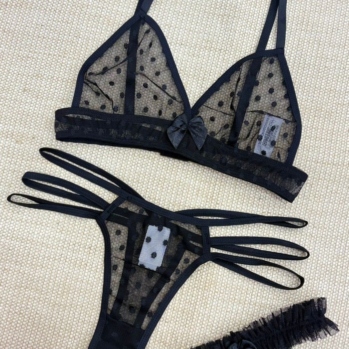 Conjunto em Tule e Renda sem Bojo | P, M, G Preto - P Vermelho