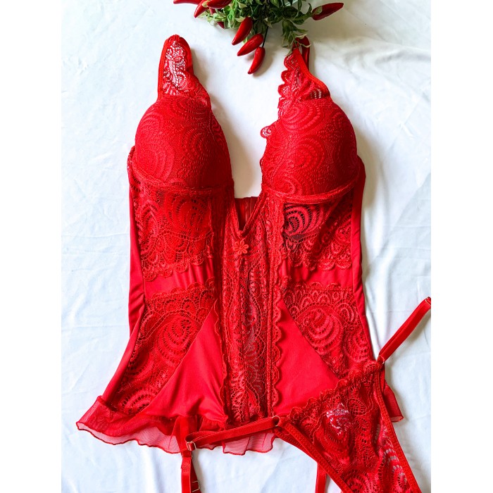 Espartilho Decote Profundo Tamanho G Vermelho  Espartilho Decote Profundo Tamanho G Vermelho