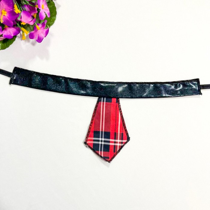 Gravata Xadrez com detalhe em Vinil