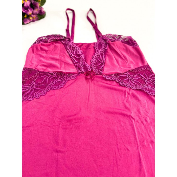 Camisola em Microfibra com Renda Fúcsia Tamanho M