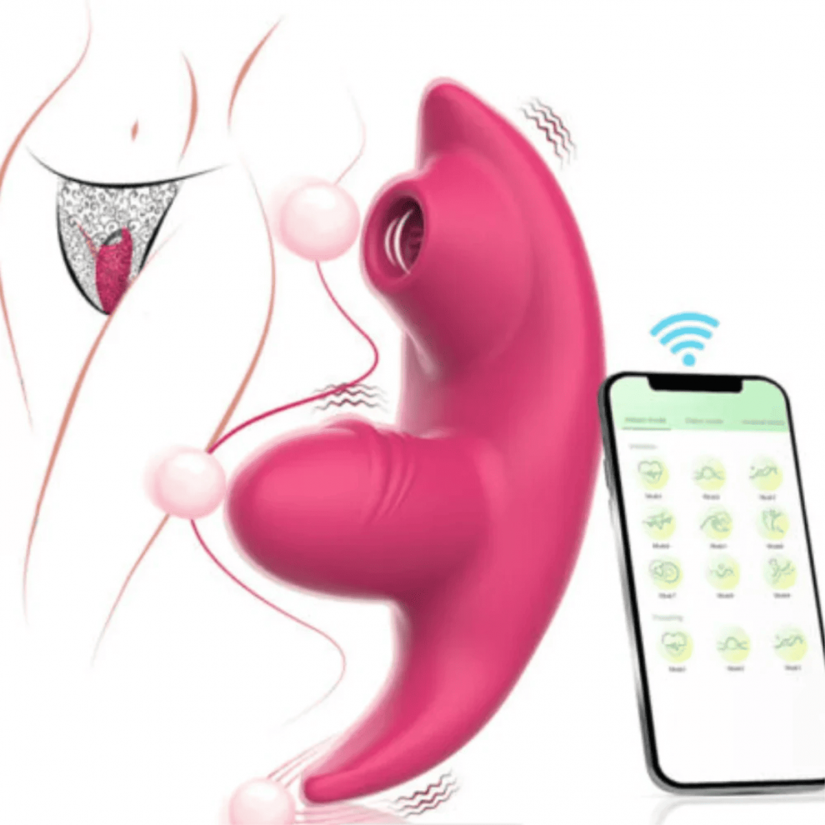 Vibrador Estimulador de Calcinha por App O vibrador estimulador de calcinha por app é um acessório vibratório em silicone com relevos estimuladores de clitóris. Vibrador Estimulador de Calcinha por App