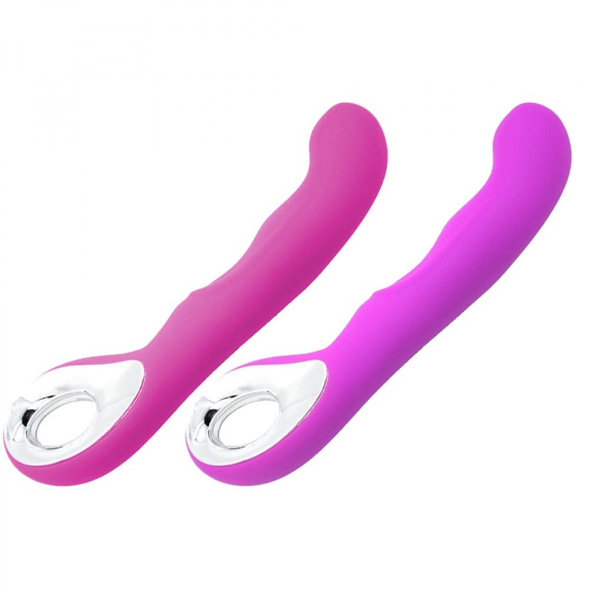 Vibrador com Curvatura Ponto G com Alça O vibrador com curvatura ponto G com alça tem um toque aveludado e detalhes metalizados. Vibrador com Curvatura Ponto G com Alça
