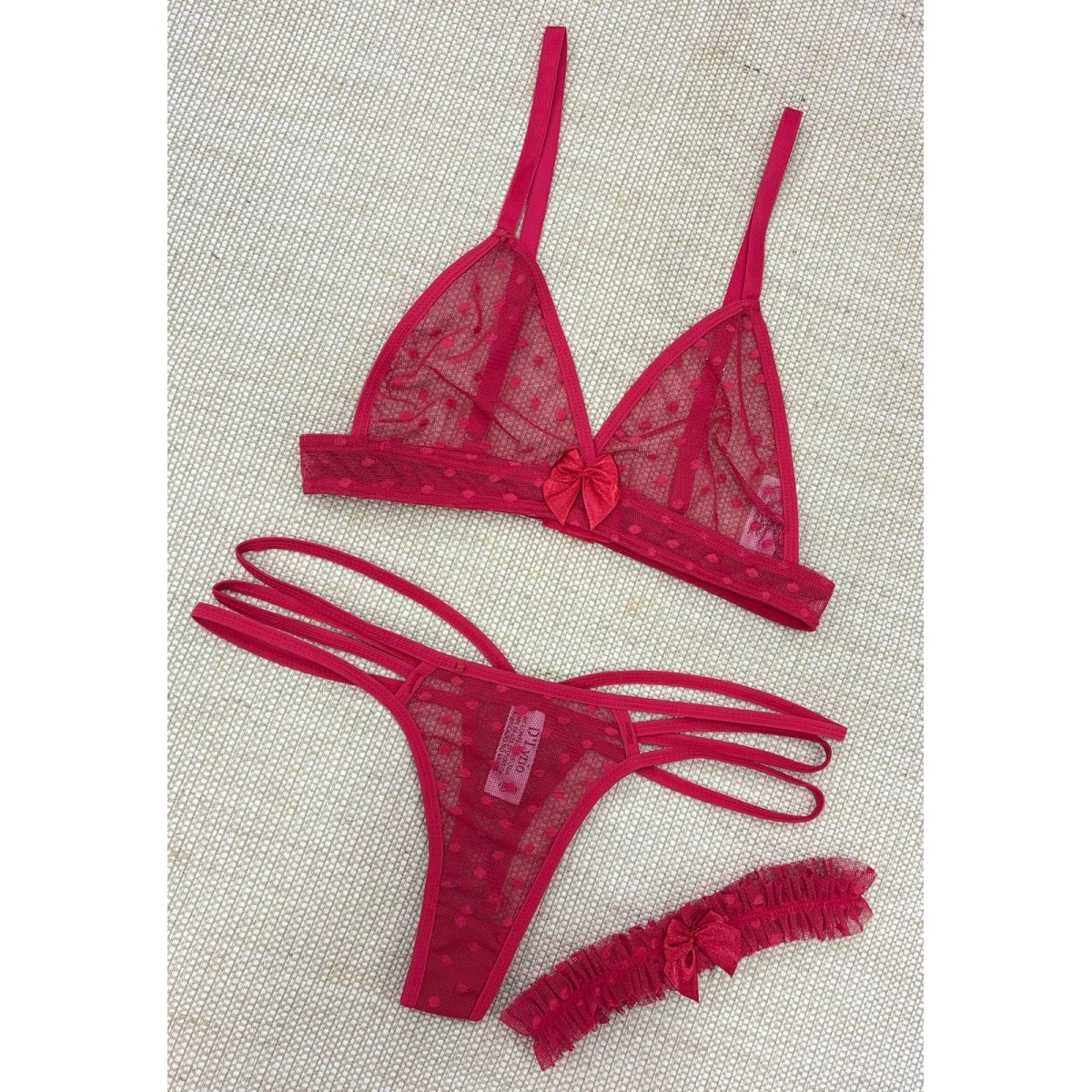 Conjunto em Tule e Renda sem Bojo