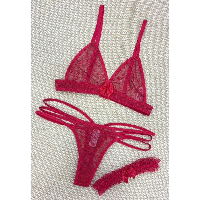 Conjunto em Tule e Renda sem Bojo
