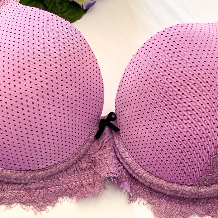 Conjunto Fio Duplo com detalhes em renda Lilas Tamanho G 