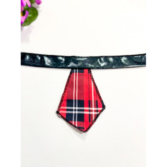 Gravata Xadrez com detalhe em Vinil