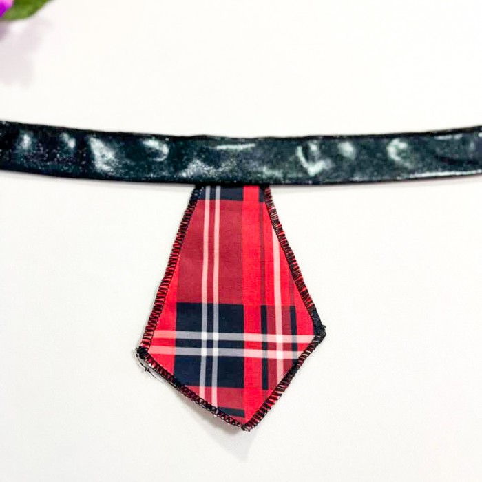 Gravata Xadrez com detalhe em Vinil