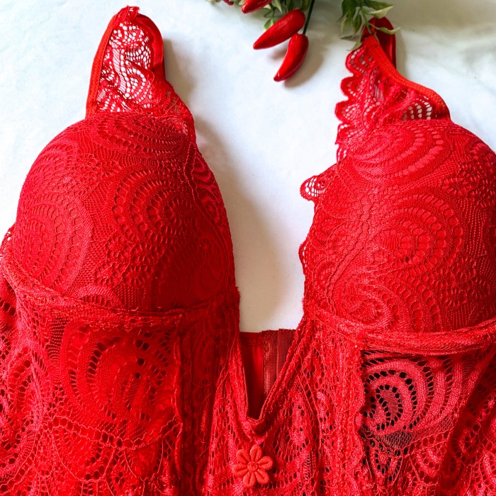 Espartilho Decote Profundo Tamanho G Vermelho 