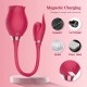 Vibrador Estimulador Clitoriano Duplo Flower Vibrador estimulador clitoriano duplo flower por onda de pressão em formato de rosa, e estimulador clitoriano com vibração em formato de folha, suas funções podem ser usadas juntas ou separadas. Vibrador Estimulador Clitoriano Duplo Flower