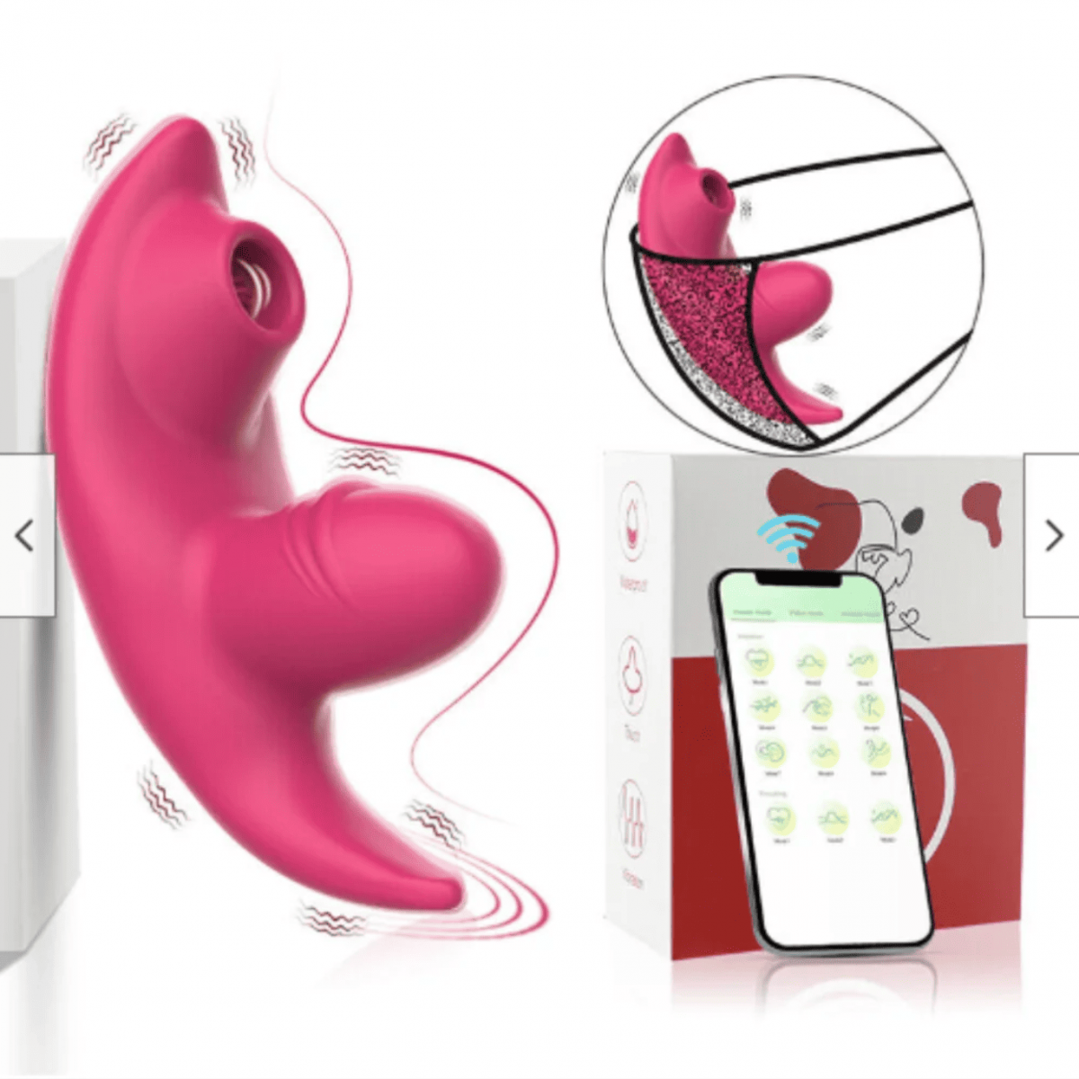 Vibrador Estimulador de Calcinha por App O vibrador estimulador de calcinha por app é um acessório vibratório em silicone com relevos estimuladores de clitóris. Vibrador Estimulador de Calcinha por App