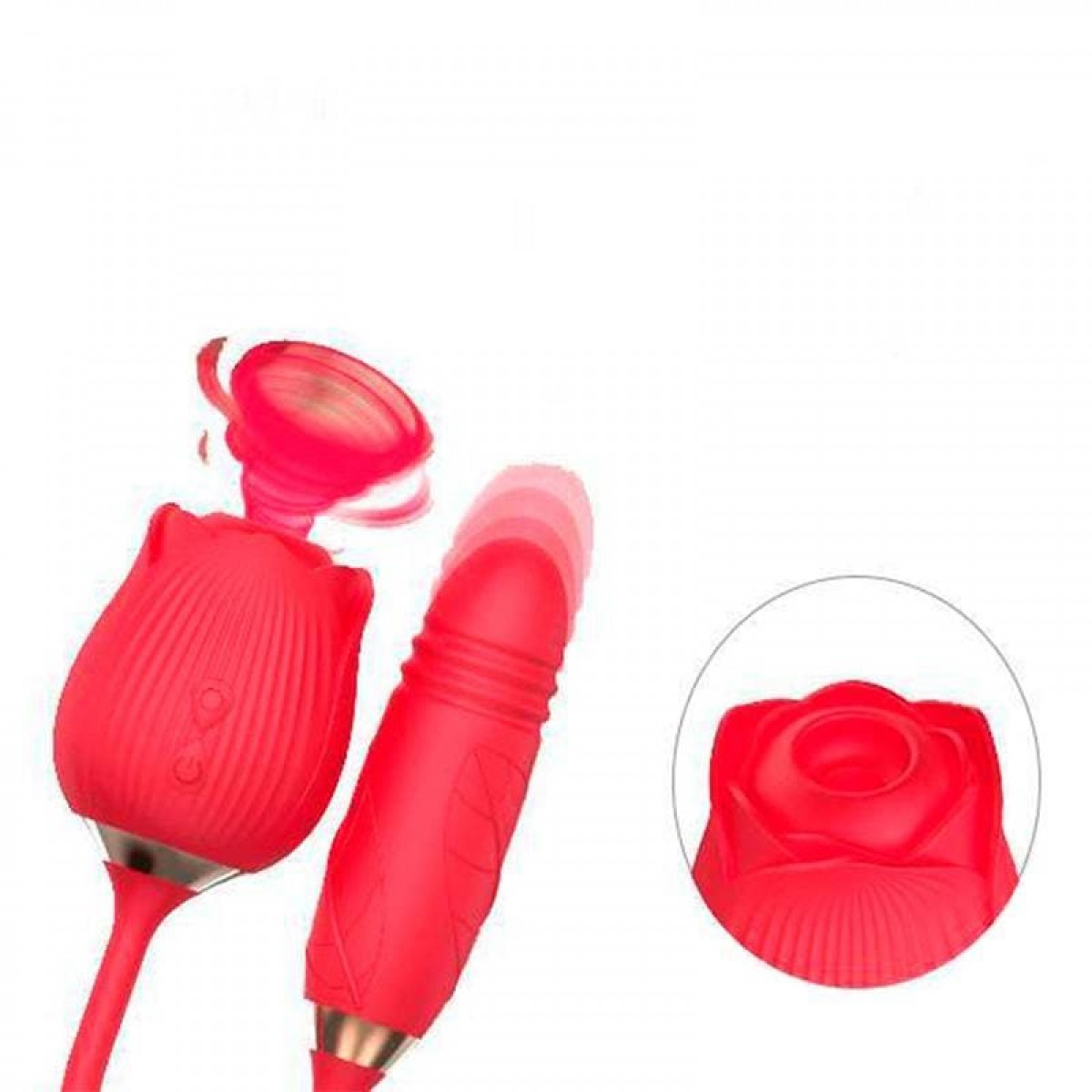 Vibrador Estimulador formato de Flor com Sucção e Vai e Vem