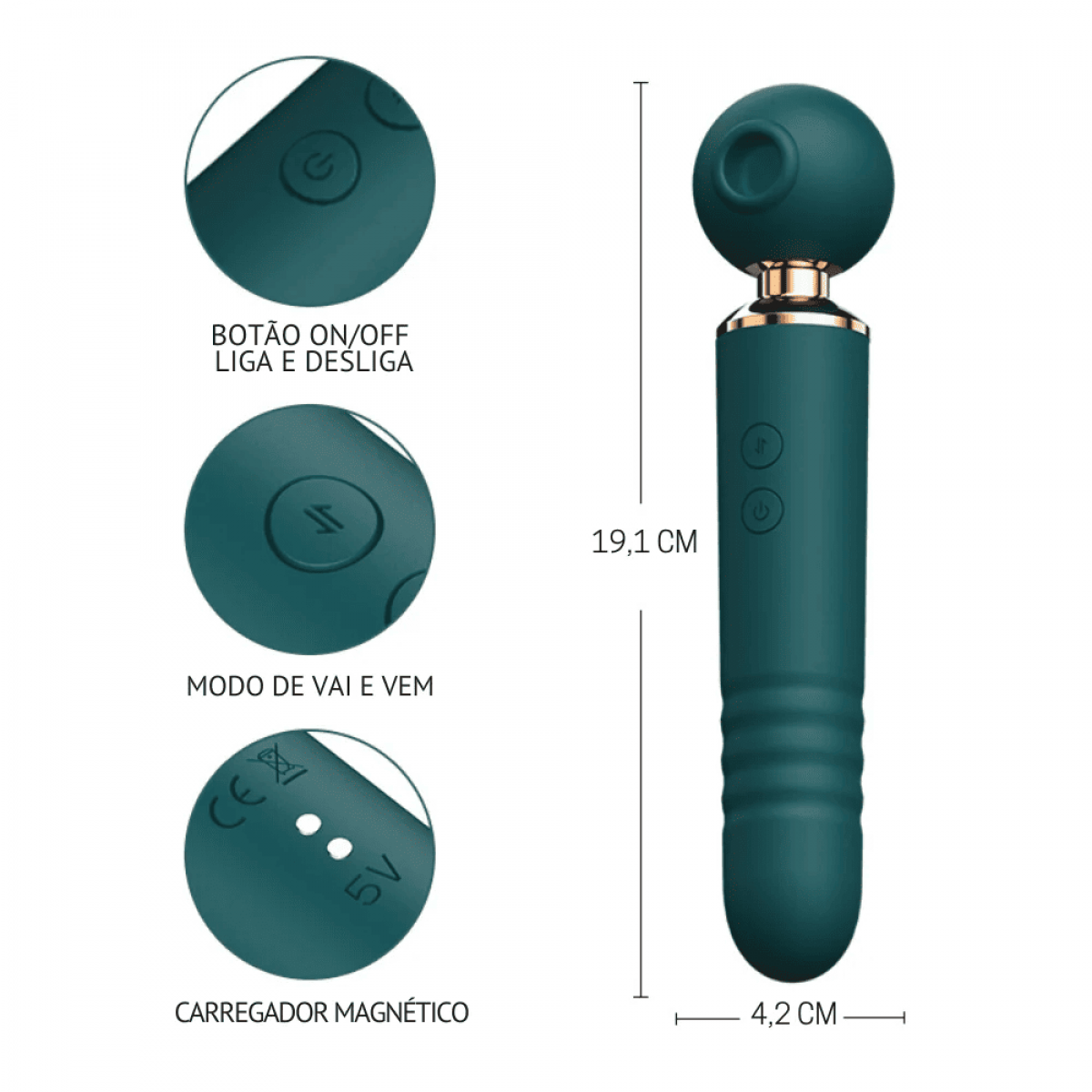 Vibrador Varinha Mágica 3 em 1